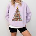 Literary Book Tree Bookish Shelf Art For Avid Readers Comfort Colors Sweatshirt Crimson