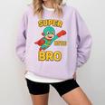 Little Cute Superhero Brother Comic Book Baby Bro Comfort Colors Sweatshirt Crimson