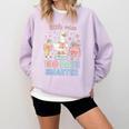 Little Miss 100 Days Smarter Cute Goose Reading Books Girls Comfort Colors Sweatshirt Crimson