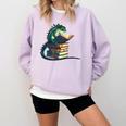 Lizard Reading Book Librarian Bookworm Reader Read Comfort Colors Sweatshirt Crimson
