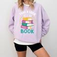 Take a Look It's In a Book Teacher Reading Apparel Comfort Colors Sweatshirt Crimson