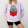 Manatee Reading Books Sea Animal Manatee Comfort Colors Sweatshirt Crimson