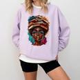Melanin Girl Afro Book Lover Librarian Teacher Student Comfort Colors Sweatshirt Crimson