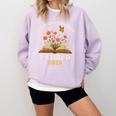 A New Chapter Begins Retired 2026 Floral Book Butterfly Tee Comfort Colors Sweatshirt Crimson A New Chapter Begins Retired 2026 Floral Book Butterfly Tee Comfort Colors Sweatshirt Crimson