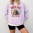 North Pole Book Club Hot Cocoa Bookworm Christmas Xmas Comfort Colors Sweatshirt Crimson