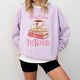Not Today I'm Booked Book Lover Book Stack Coquette Bow Comfort Colors Sweatshirt Crimson