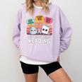 Nothing Beats Reading Rock Paper Scissors Books Lover Comfort Colors Sweatshirt Crimson