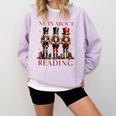 Nuts About Reading Nutcracker Reading Book Lover Christmas Comfort Colors Sweatshirt Crimson