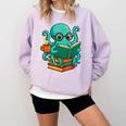 Octopus Reading Book Reading Bookworm Reader Comfort Colors Sweatshirt Crimson