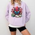 Octopus Reading Book Coffee Lover Bookaholic Bookworm Reader Comfort Colors Sweatshirt Crimson