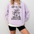 Off To The Bookstore Reading Bookworm Comfort Colors Sweatshirt Crimson