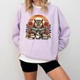 Owl Reading Books Book Library Bookworm Comfort Colors Sweatshirt Crimson