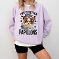 Papillon Dog Breed Life Is Better With Books And Papillons Comfort Colors Sweatshirt Crimson Papillon Dog Breed Life Is Better With Books And Papillons Comfort Colors Sweatshirt Crimson