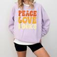 Peace Love Books Men Women Comfort Colors Sweatshirt Crimson
