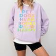 Pet Dogs Read Books Be Happy Dog Lover Comfort Colors Sweatshirt Crimson