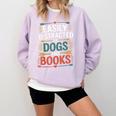 Pet Lover Joke Easily Distracted By Dogs And Books Men Comfort Colors Sweatshirt Crimson