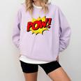 POW -Adults Kids Comic Book Cartoon Pop Art Novelty Sarcastic Comfort Colors Sweatshirt Crimson POW -Adults Kids Comic Book Cartoon Pop Art Novelty Sarcastic Comfort Colors Sweatshirt Crimson