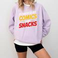 Powered By Comics And Snacks Comic Book Lover Comfort Colors Sweatshirt Crimson Powered By Comics And Snacks Comic Book Lover Comfort Colors Sweatshirt Crimson