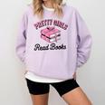 Pretty Girls Read Books Bookworm Book Lover Teacher Comfort Colors Sweatshirt Crimson