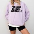 PRO Books PRO Cats Anti People Comfort Colors Sweatshirt Crimson PRO Books PRO Cats Anti People Comfort Colors Sweatshirt Crimson