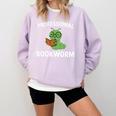 Professional Bookworm Reading Lover Cute Worm Glasses Book Comfort Colors Sweatshirt Crimson