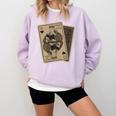 Queen Of Books Playing Card Aesthetic For Book Lovers Premium Tri-Blend Comfort Colors Sweatshirt Crimson