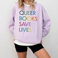 Queer Books Save Lives Read Banned Books LGBTQIA Books Comfort Colors Sweatshirt Crimson Queer Books Save Lives Read Banned Books LGBTQIA Books Comfort Colors Sweatshirt Crimson