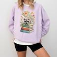 Raccoon Books Reading Flowers Comfort Colors Sweatshirt Crimson Raccoon Books Reading Flowers Comfort Colors Sweatshirt Crimson