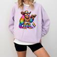 Rainbow Pride Bigfoot Reading Book With Heart Glasses Comfort Colors Sweatshirt Crimson