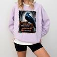 Raven On A Stack Of Books Wisdom Of Odin Comfort Colors Sweatshirt Crimson
