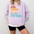Read Banned Books Be Kind Stay Weird Comfort Colors Sweatshirt Crimson Read Banned Books Be Kind Stay Weird Comfort Colors Sweatshirt Crimson