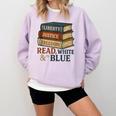 Read Blue Liberty Books July 4th Independence Comfort Colors Sweatshirt Crimson