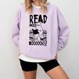 Read More Books Ghost Halloween Reading Teacher Literacy Comfort Colors Sweatshirt Crimson Read More Books Ghost Halloween Reading Teacher Literacy Comfort Colors Sweatshirt Crimson