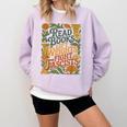 Read Books Lift Weights Fight Fascists Reading Lover Comfort Colors Sweatshirt Crimson