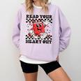Read Your Heart Out Teacher Valentines Book Lover Comfort Colors Sweatshirt Crimson Read Your Heart Out Teacher Valentines Book Lover Comfort Colors Sweatshirt Crimson