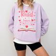 Read Your Heart Out Teacher Valentines Day Reading Book Love Premium Tri-Blend Comfort Colors Sweatshirt Crimson