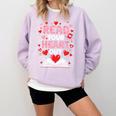 Read Your Heart Out Valentine Reading Book Lover Teacher Premium Tri-Blend Comfort Colors Sweatshirt Crimson