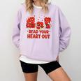 Read Your Heart Out Valentine Teacher Bookworm Lover Comfort Colors Sweatshirt Crimson Read Your Heart Out Valentine Teacher Bookworm Lover Comfort Colors Sweatshirt Crimson
