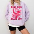 Read Your Heart Out Valentines Day Book Lover Bookish Teach Comfort Colors Sweatshirt Crimson