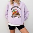 I Read Past My Bedtime Reading Dinosaur Book Lover Comfort Colors Sweatshirt Crimson