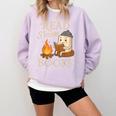 Read S'More Books Campfire Reading Book Lovers Camper Comfort Colors Sweatshirt Crimson