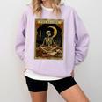 The Reader Tarot Card Book Lover Skeleton Art Goth Style Comfort Colors Sweatshirt Crimson