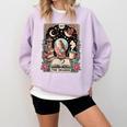 The Reader Tarot Card Shirt Bird Book Lover Bookworm Comfort Colors Sweatshirt Crimson