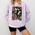 The Reader Tarot Card Skeleton Reading Book Bookworm Bookish Comfort Colors Sweatshirt Crimson