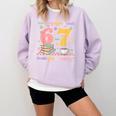 Reading 67 Teacher Six Seven Reading 6 7 Book Lover Comfort Colors Sweatshirt Crimson