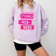 Reading Books Its Book Fair Week Comfort Colors Sweatshirt Crimson
