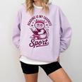 Reading Is My Favorite Sport Cat And Book Lover Women Comfort Colors Sweatshirt Crimson