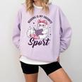 Reading Is My Favorite Sport Saying Cat And Book Lover Comfort Colors Sweatshirt Crimson