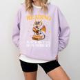 Reading Makes Me Feel Less Murdery Book Dragon Comfort Colors Sweatshirt Crimson