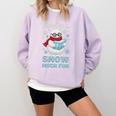 Reading Is Snow Much Fun Book Lover Winter Snowman Humor Comfort Colors Sweatshirt Crimson